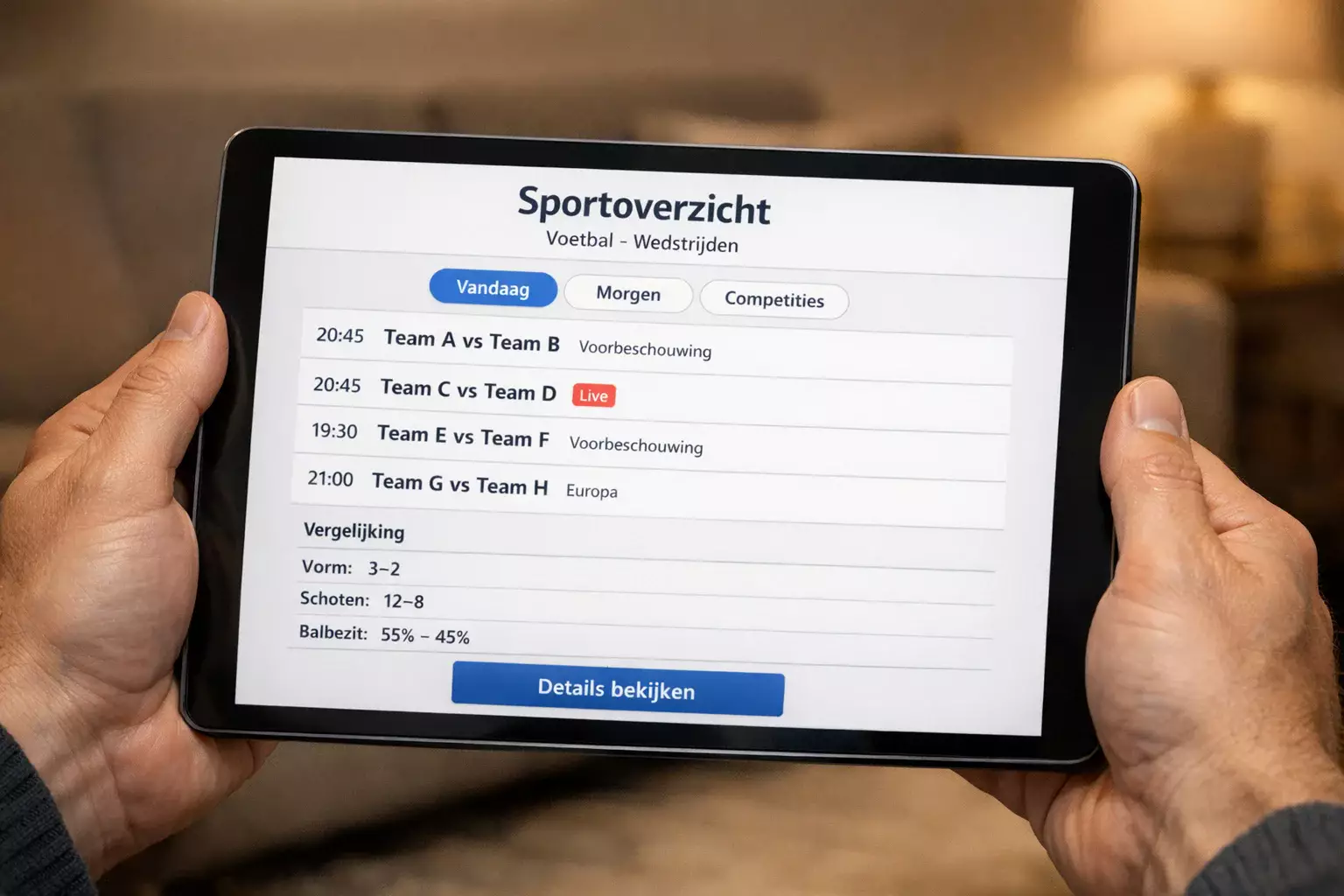 Wedformulier met voetbalwedstrijden en quoteringen