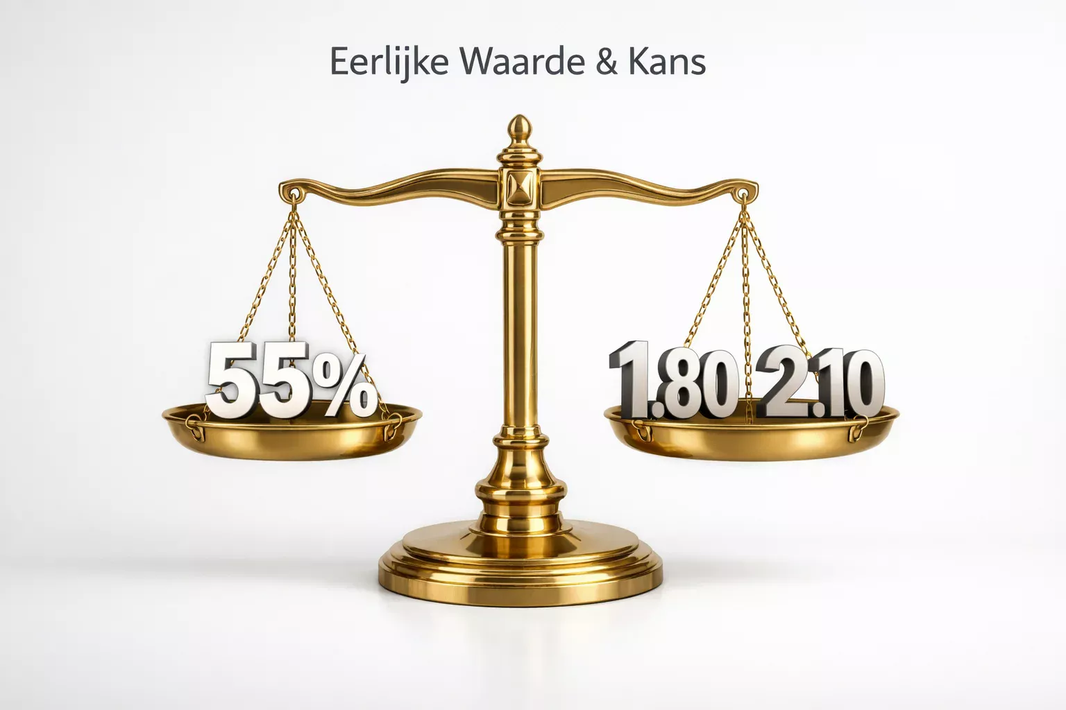 Weegschaal met kansen en odds in balans