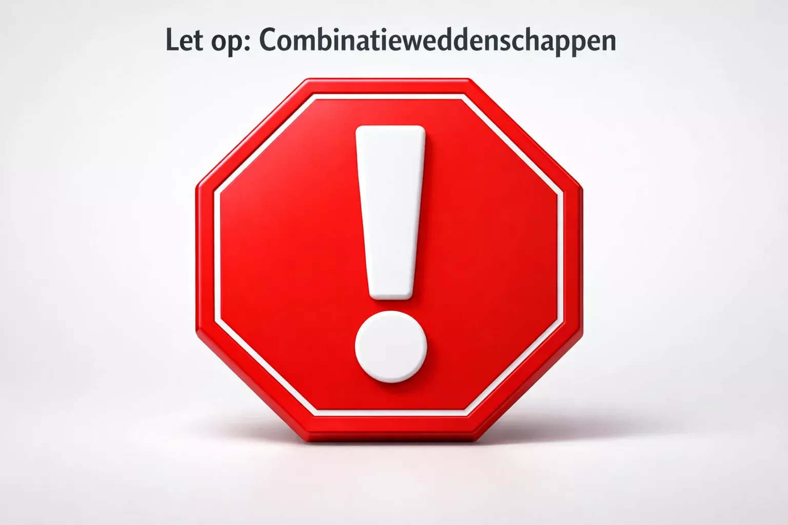 Rood waarschuwingsbord voor veelgemaakte wedfouten