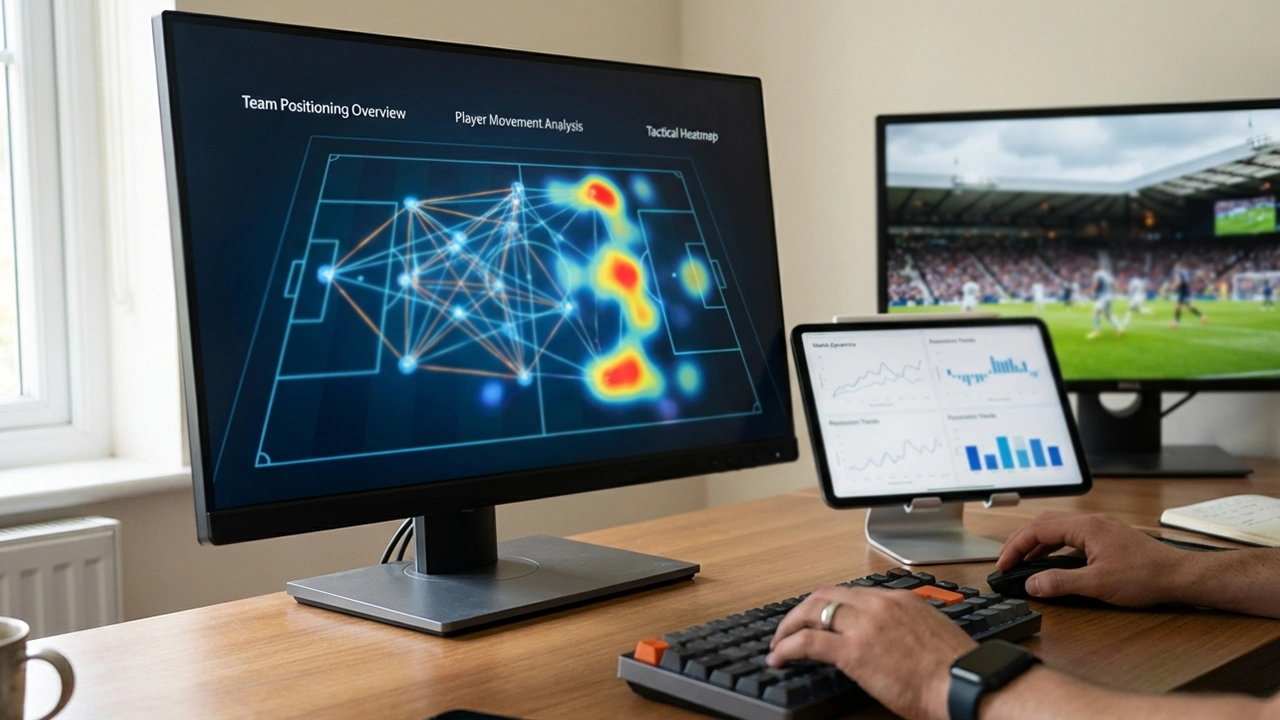Voetbalstatistieken en grafieken op een scherm met expected goals data